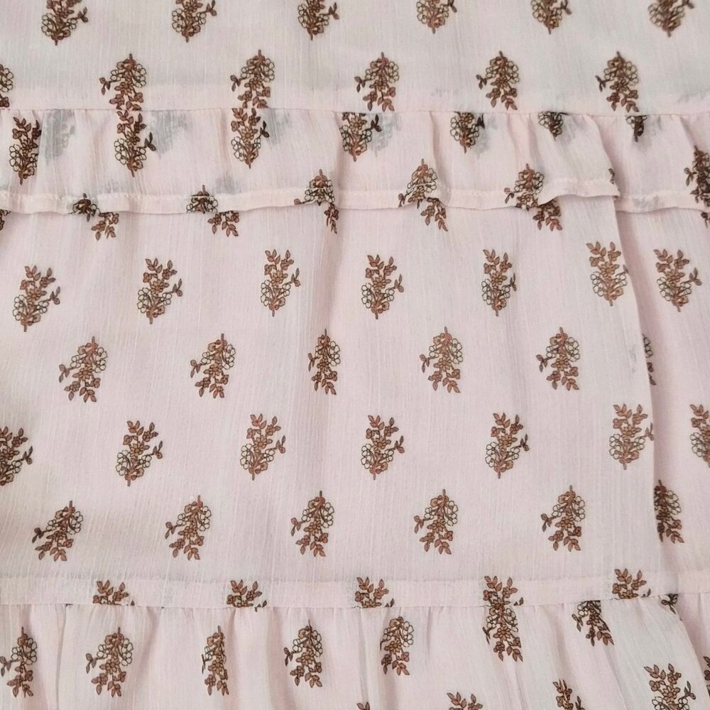 Wonder Nation Girls Chiffon Peasant Dress Size L 10-12 Elbow Length Sleeve Pink - Picture 6 of 10